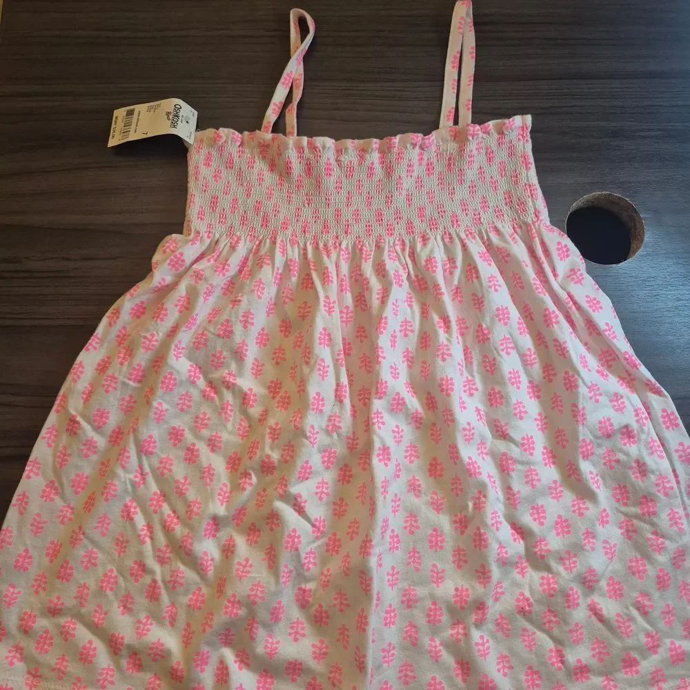 OshKosh B'gosh White Tank Top with Pink Floral Print